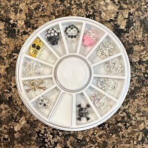 Assorted Rhinestone Skull Nail Art Charms